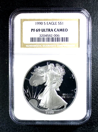 1990-S American Silver Eagle -NGC PF-69 - Proof 69