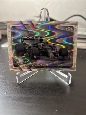 Max Verstappen 2021 Topps Chrome F1 Red Bull Black White RayWave Refractor NRMT+