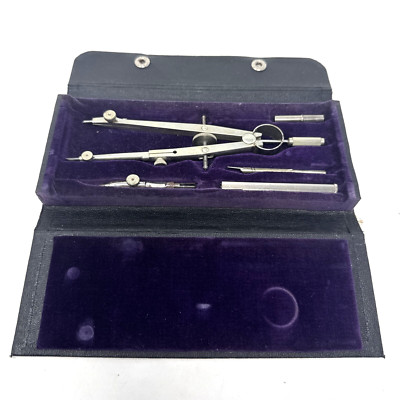 Vintage Berger Germany T 710A Compass Architect Drawing Drafting Tool w/ Case