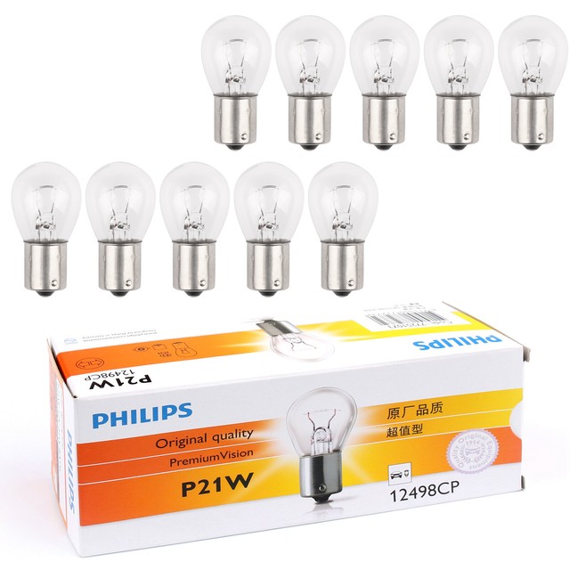 10pcs Philips P21W Premium Automotive Lighting Signaling Lamp 12V 21W
