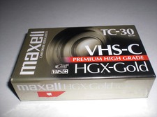 One Maxell HGX-GOLD TC-30 Blank Camcorder Video Cassette Quantity 1 VHS-C New
