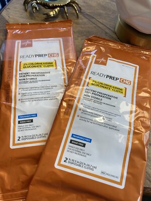 2 Packs of 6* Medline ReadyPrep CHG 2% Chlorhexidine Cloth MSC099CHG