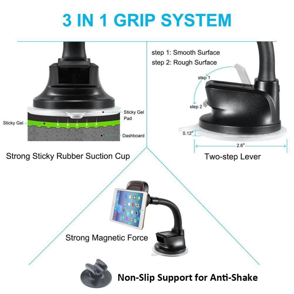 PREMIUM CAR MOUNT MAGNETIC DASHBOARD WINDSHIELD GLASS HOLDER For CELL PHONES