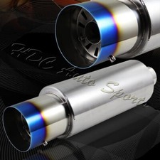 4 Jdm Titanium Burnt N1 Tip Stainless T-304 Exhaust Muffler 2.5 Inletsilencer 4 Jdm Titanium Burnt N1 Tip Stainless T-304 Exhaust Muffler 2.5 Inletsilencer