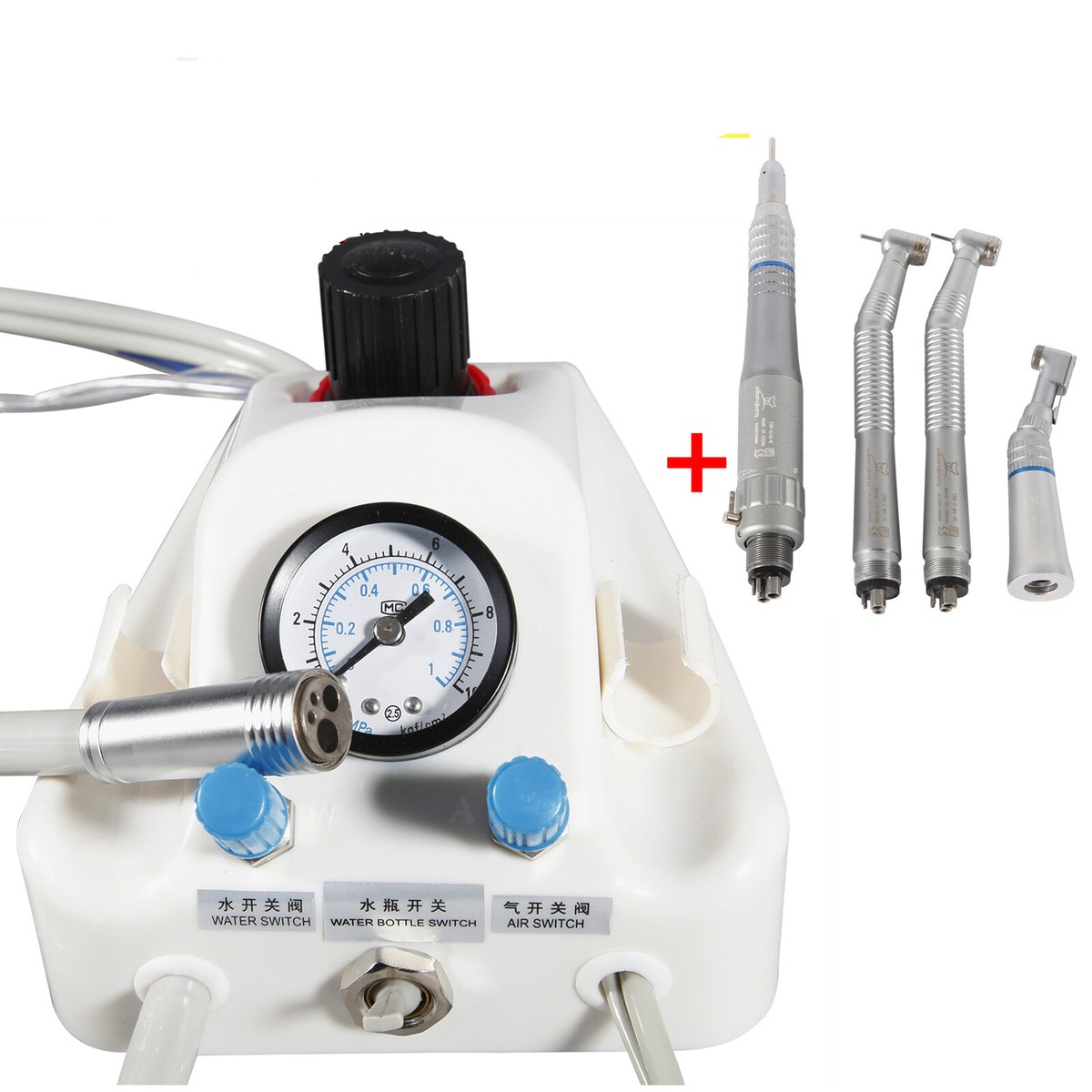 Dental High Low Speed Handpiece Kit & Portable Turbine Unit 4 Hole NSK Style sa