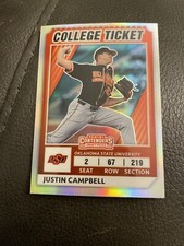 2022 Panini Elite Extra Edition Justin Campbell College Ticket Rookie Refractor