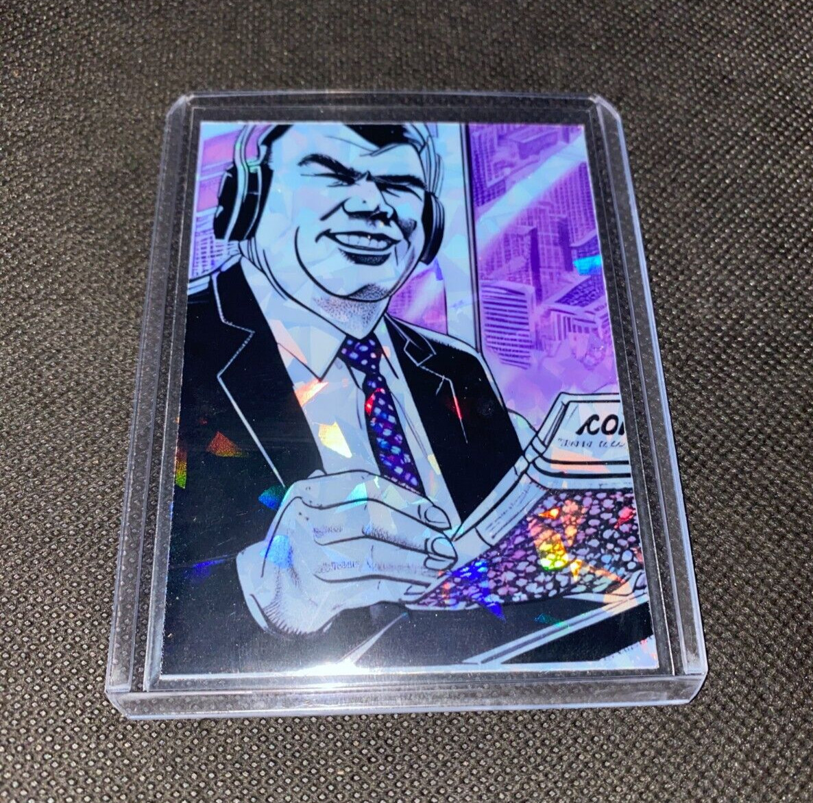 John Madden Football Commentator Custom Hand Made Refractor Holographic Card
