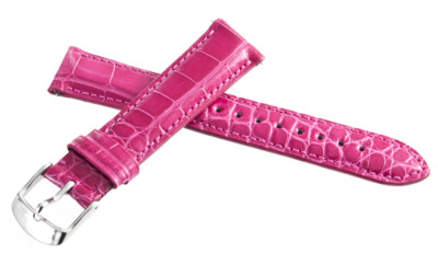 NEW Michele Womens 18mm Pink Genuine Alligator Leather Watch  display picture 1