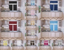 NEW KITCHEN COLLECTION SET WINDOW DRESSING CURTAIN SOLID BLACKOUT 3PC STYLE K3