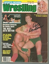 EB2797  BOB BACKLUND  RIC FLAIR  signed Vintage Wrestling Magazine w/COA