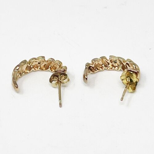 Ross Simons 925 Sterling Silver Vermeil Diamond Accent Dainty Pierced Earrings - Picture 4 of 7