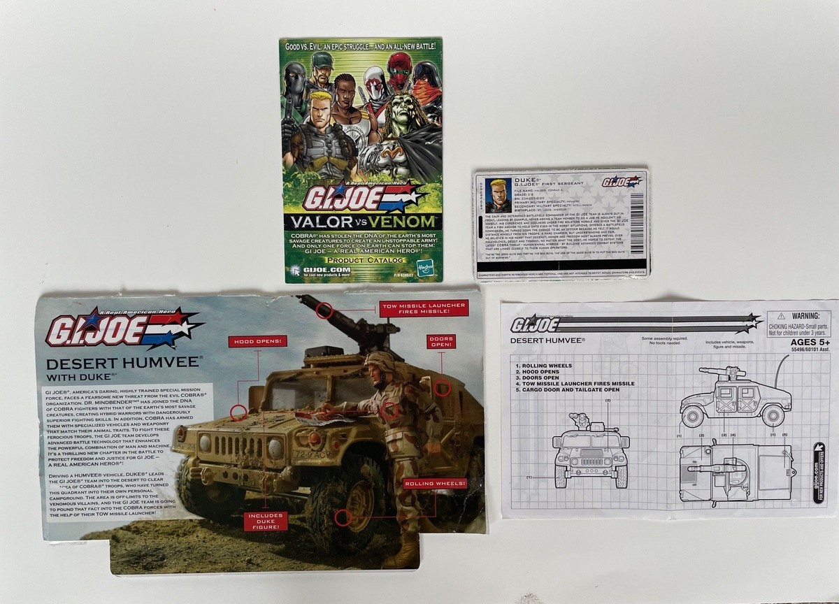 GI JOE DESERT HUMVEE w/ DUKE Hasbro 2004 100% Complete | eBay