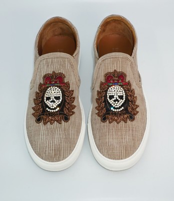 Donald Pliner Beaded Suede Sneaker Oxford Shoes Donald J Pliner Calebsp Embellished Beaded Skull Suede  main image 3