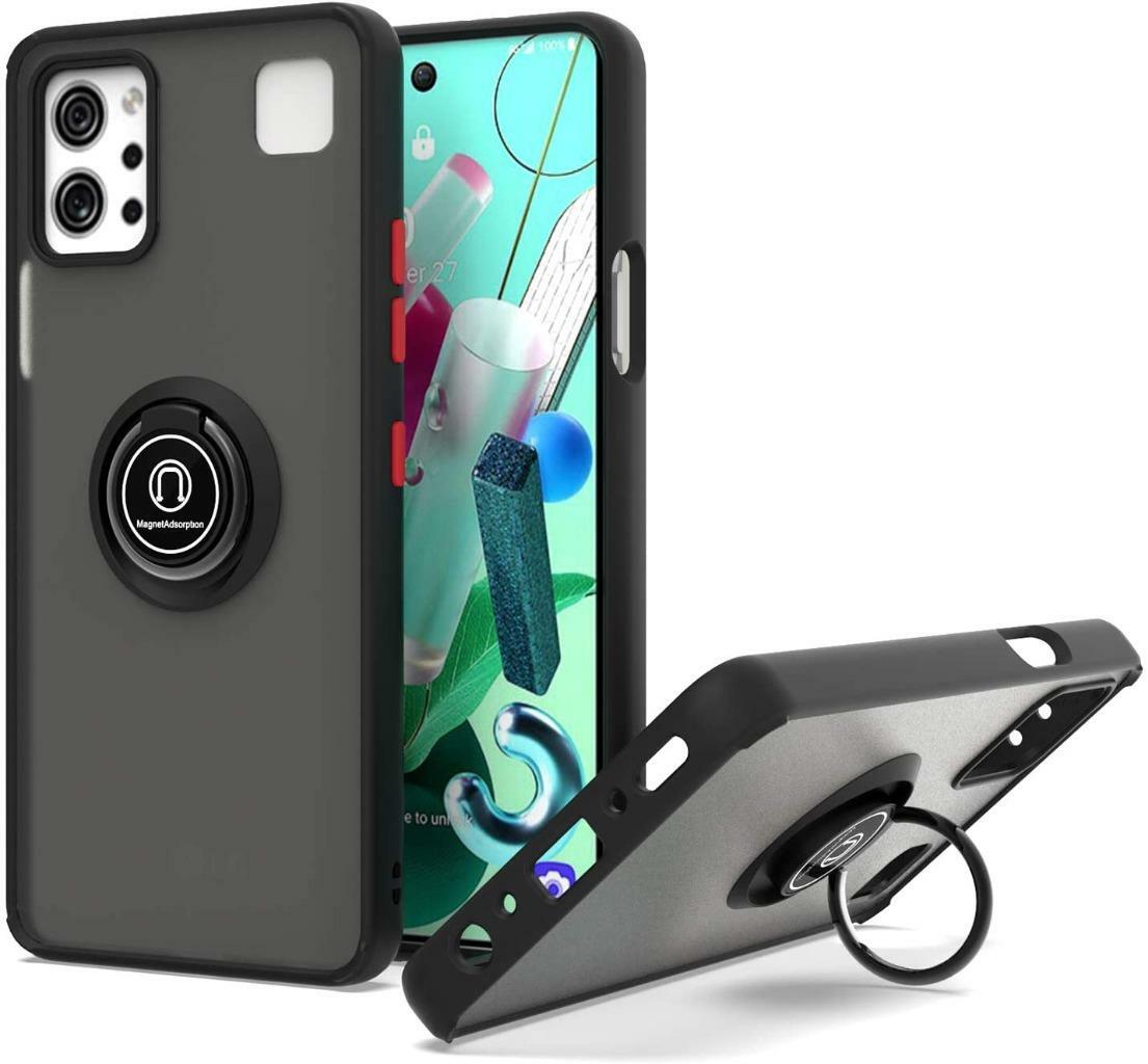 New For LG K92 5G 2020 Phone Ring Case Magnetic Metal Kickstand