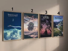 Studio Ghibli Unframed ,Wall Art, Spirited Away, Totoro, Anime Art Poster