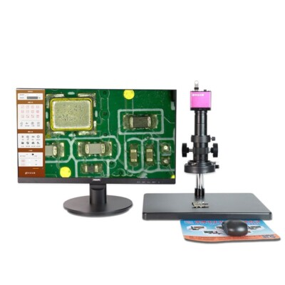 ZZS-3000HC HD 0.7-4.5X CCD Camera Electronic Microscope HDMI+USB with 22'' Screen