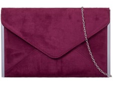 Women's Suede Velvet Leather Clutch bag Chain Prom Party Wedding Evening Handbag
