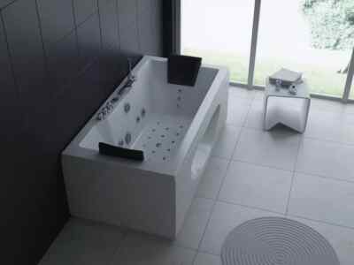 Whirlpool Torino Badewanne Armatur Edelstahl Ozon Desinfektion Bad 180x90cm