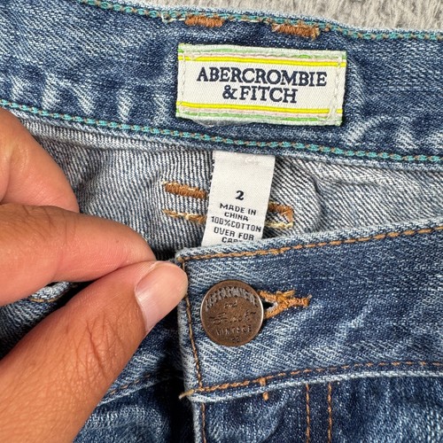 Y2K Abercrombie & Fitch Cut-Off Denim Shorts Vintage Size 2 - Picture 5 of 7