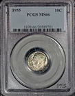 1955 Roosevelt dime, PCGS MS66, Pretty Toning