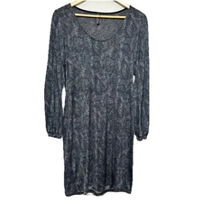 Viereck Snake Print Dress Womens L Gray Black Long Sleeve Mob Wife City Chic