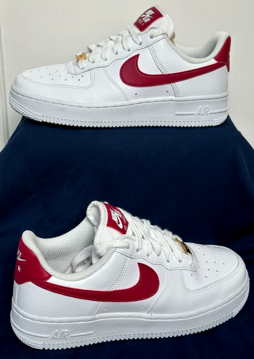 Size 6.5 - Nike Air Force 1 '07 White Noble Red W for sale online | eBay
