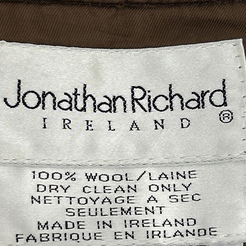 Jonathan Richard Ireland Wool Vest Men's 48 (XL) Brown Herringbone Wood Buttons - Picture 3 of 10