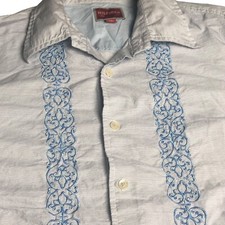 Camisa Para Hombres LG Manga Corta Bordada Con Botones Estilo Guayabera Tommy Hilfiger