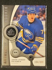 21-22 SP Game Used J.J. Peterka Authentic Rookie #/999 🚨🚨🚨 Buffalo Sabres 