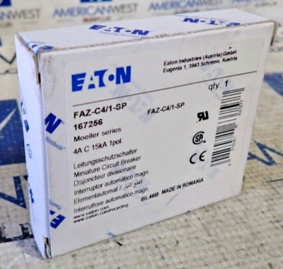 Eaton FAZ-C4/1-SP 4 Amp 15 kA 1 Pole Circuit Breaker