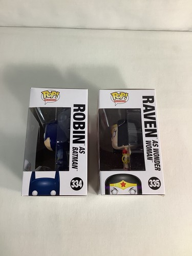 FUNKO POP! ROBIN AS BATMAN #334 & #335 Raven As Wonder Women DC TEEN TITANS GO - Picture 3 of 7