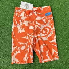 Nike Biker Shorts Size XS Womens 7" Dri Fit One Luxe Mid Rise Orange