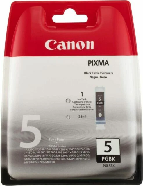 CANON - Cartouche D’encre Noir Canon PGI-5BK black Pixma Séries - Neuve Scelle - Photo 1/1