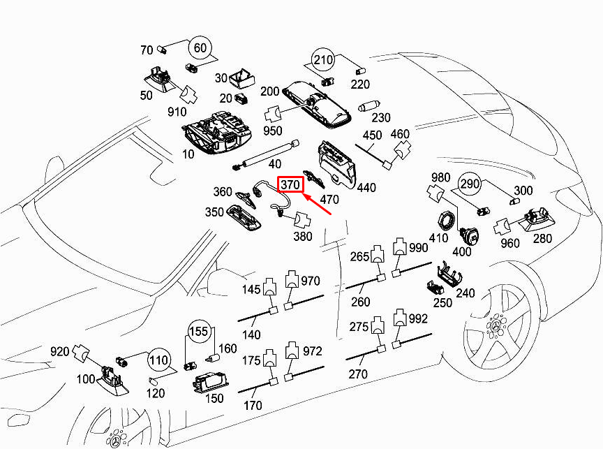 MERCEDES-BENZ CLA C117 Rückenlehnen-Innenleuchte A1769064400