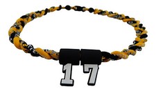 PICK YOUR NUMBER Yellow Black Digital Camo Tornado Necklace Baseball Softball
