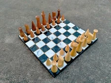 Indian Laminated Flat Chess Board 12"x12" Inch With Russion Pony Chess Pieces