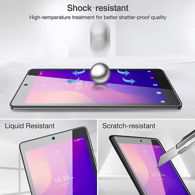 2 Pack Tempered Glass Screen Protector For Alcatel Joy Tab 2 9032Z - Bubble Free Anti-Scratch Film