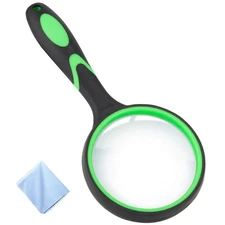 10X Shatterproof Magnifying Glass 10X Large Handheld Magnifying Glass for Senior