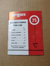 VINTAGE 1950's Argus 75 Camera Booklet. Owner's Manual Only.