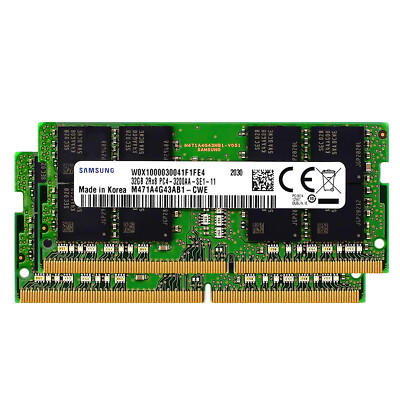 Samsung 64GB Kit 2x 32GB PC4-25600 Laptop SODIMM DDR4 3200 MHz 1.2