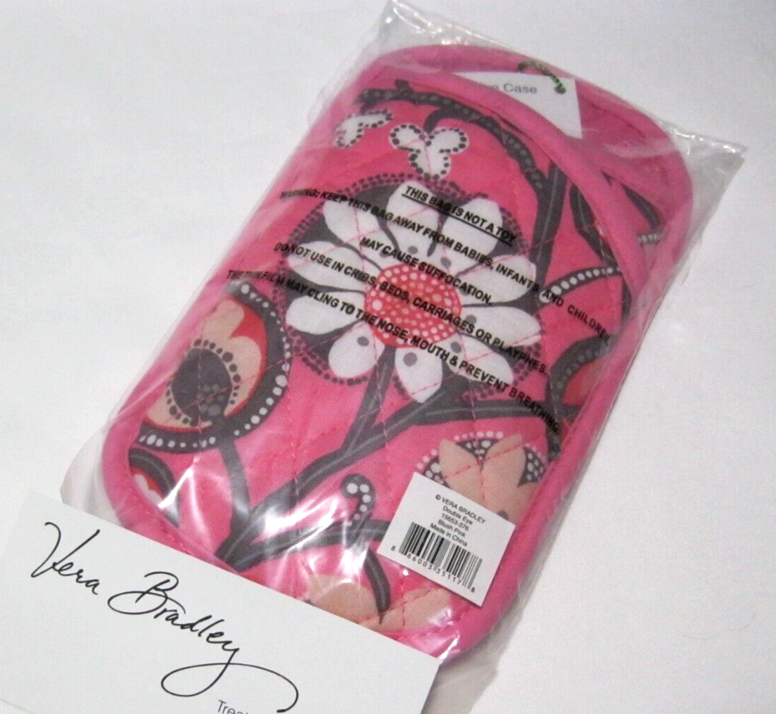 Vera Bradley BLUSH PINK Double Eye EYEGLASSES SUNGLASSES CASE 4
