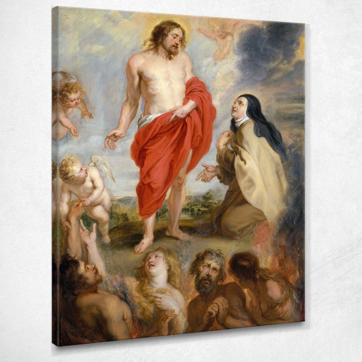 Die Heilige Teresa Von Ávila Tritt Für Die Seelen Im Fegefeuer Ein Peter Paul Ru