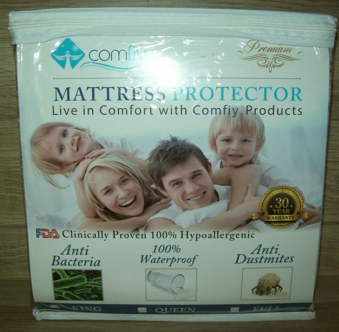 Mattress Protector 100% Hypoallergenic/Waterproof/Anti Bacteria & Dustmites King-image