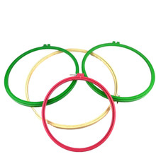 4 Embroidery Cross Stitch Hoops Frames Round Sewing Crafts Z1