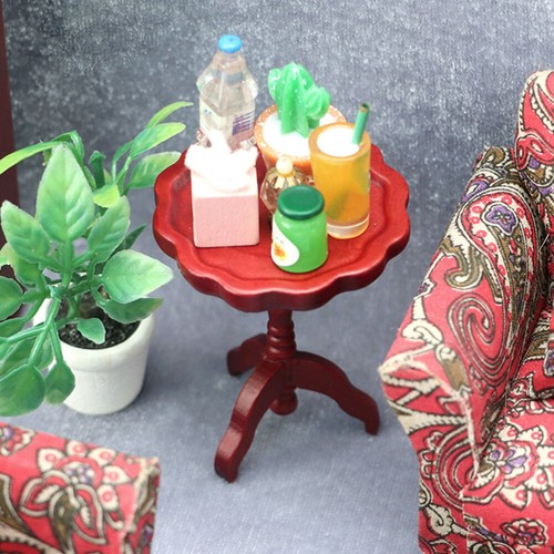 Miniature Dollhouse Furniture Side Table Living Room Tables Small Round - Picture 5 of 12