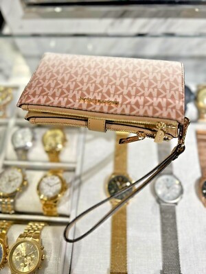 Michael Kors Jet Set Travel Large Double Zip Phone Case Holder Wristlet  Wallet - Main Image