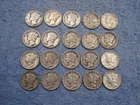 20 SILVER MERCURY DIMES WITH DATES     lot s
