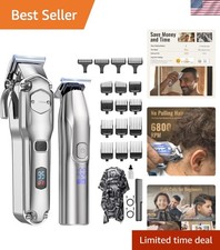 Men's Waterproof Hair Clippers Trimmer Set with T-Blade for Ultimate Precision