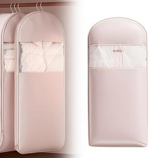 Large Space Saving Hanging Garment Bag with Self Compression Zipper for Clothes