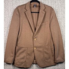 PJ Paul Jones Knit Blazer Sport Coat Size M Brown Tan Textured 2-Button Jacket